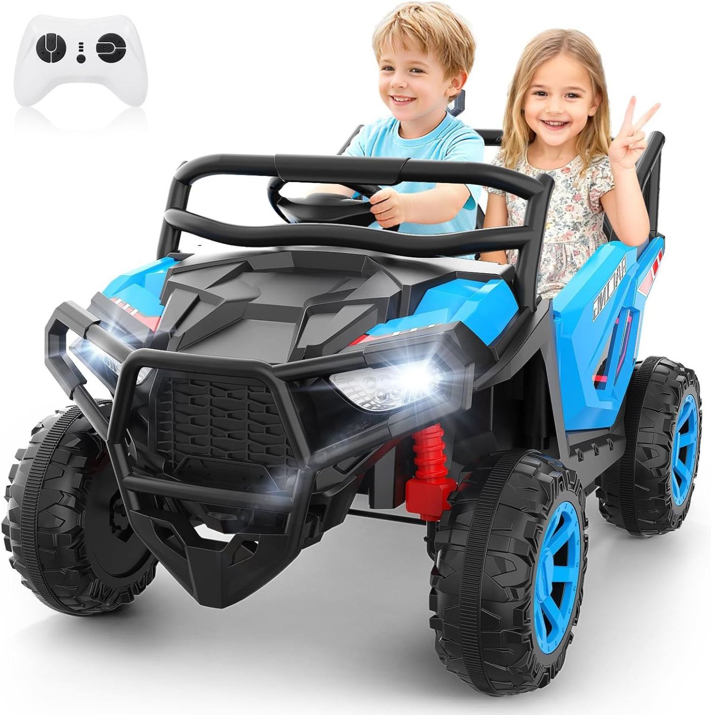 Hikole 2 Seater 24V Ride on Car, UTV for Kids, Power Wheels with Remote Control