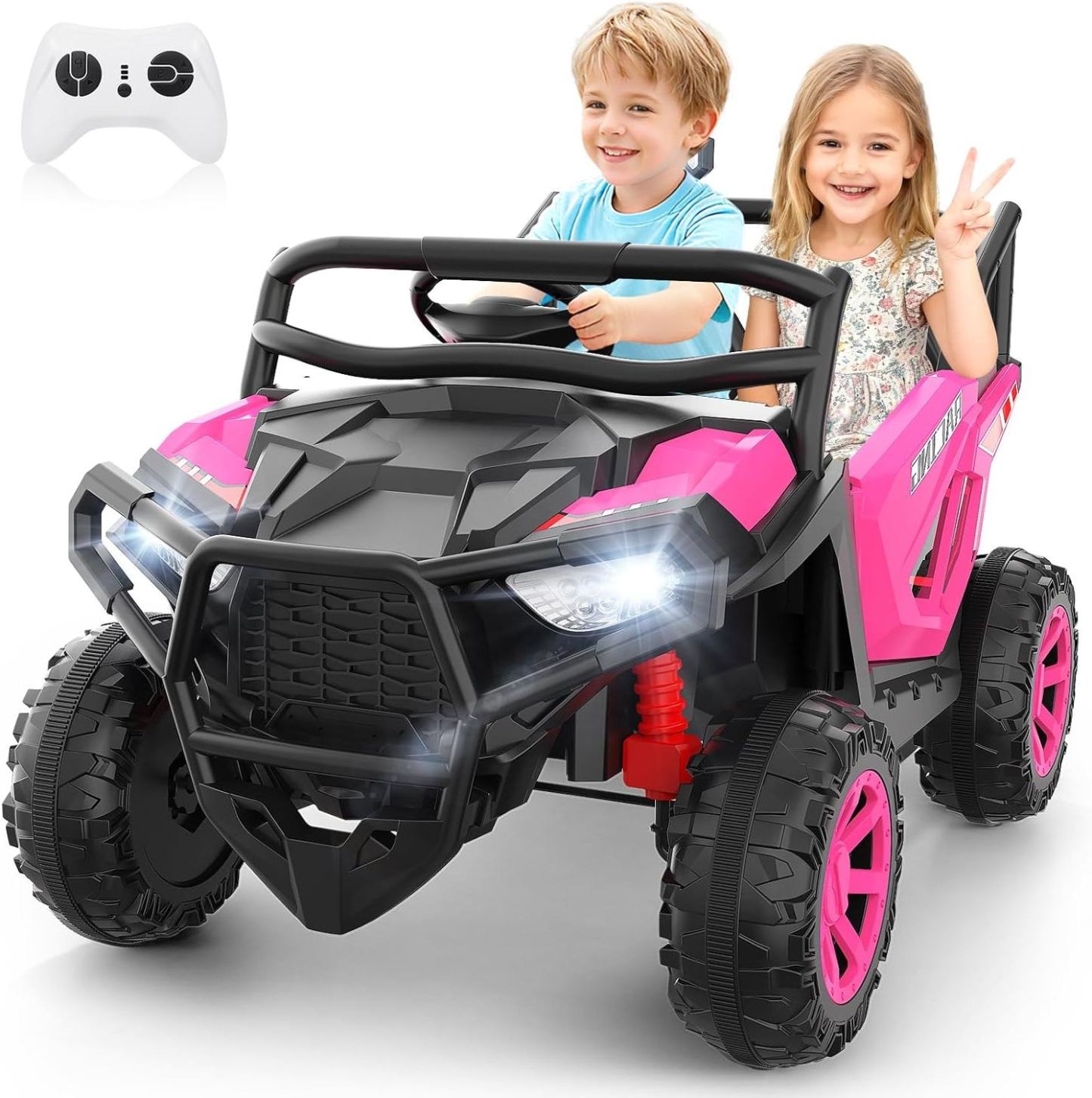 Hikole 2 Seater 24V Ride on Car, UTV for Kids, Power Wheels with Remote Control