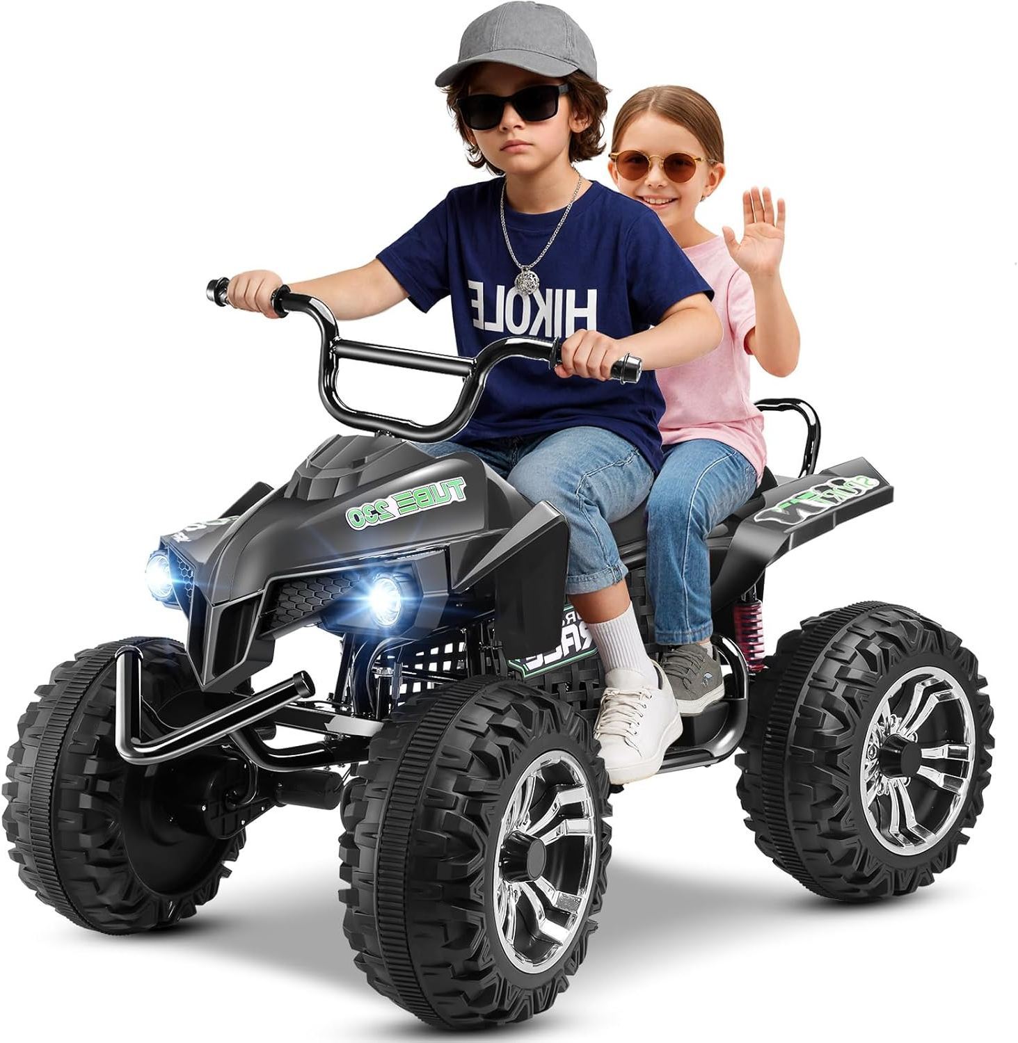 Hikole Kids ATV 4 Wheeler, 24V 2 Seater XXL, Ride on Electric Quad Four Wheelers