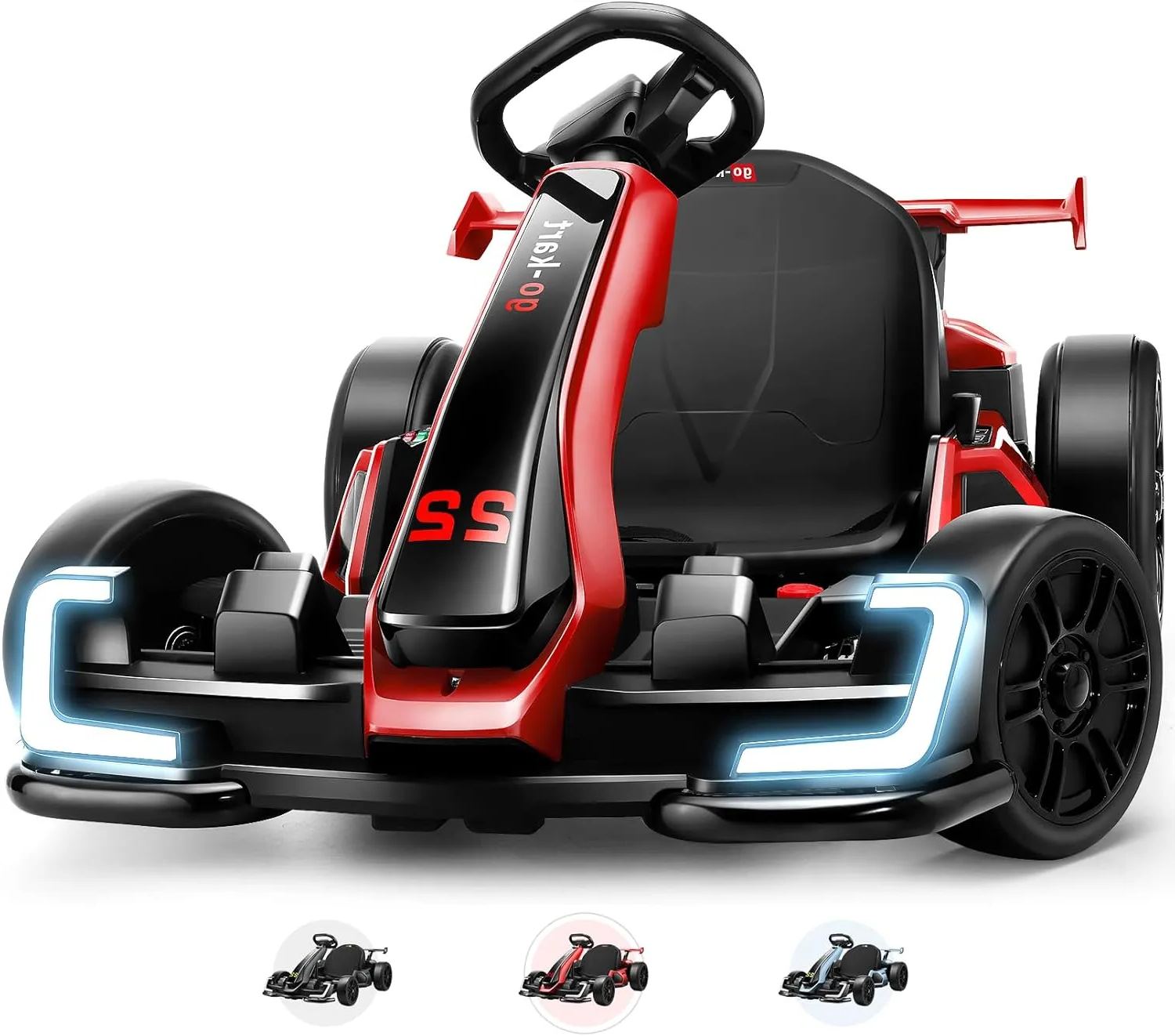 Hikole Go Kart Electric Drift Kart Car, 24V Crazy Go Cart for Kids with Adjustable Seat
