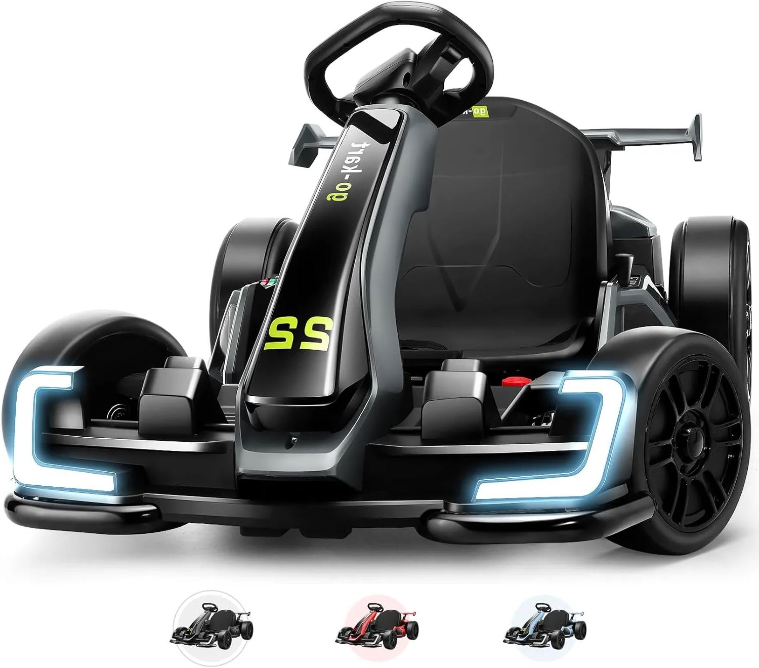 Hikole Go Kart Electric Drift Kart Car, 24V Crazy Go Cart for Kids with Adjustable Seat