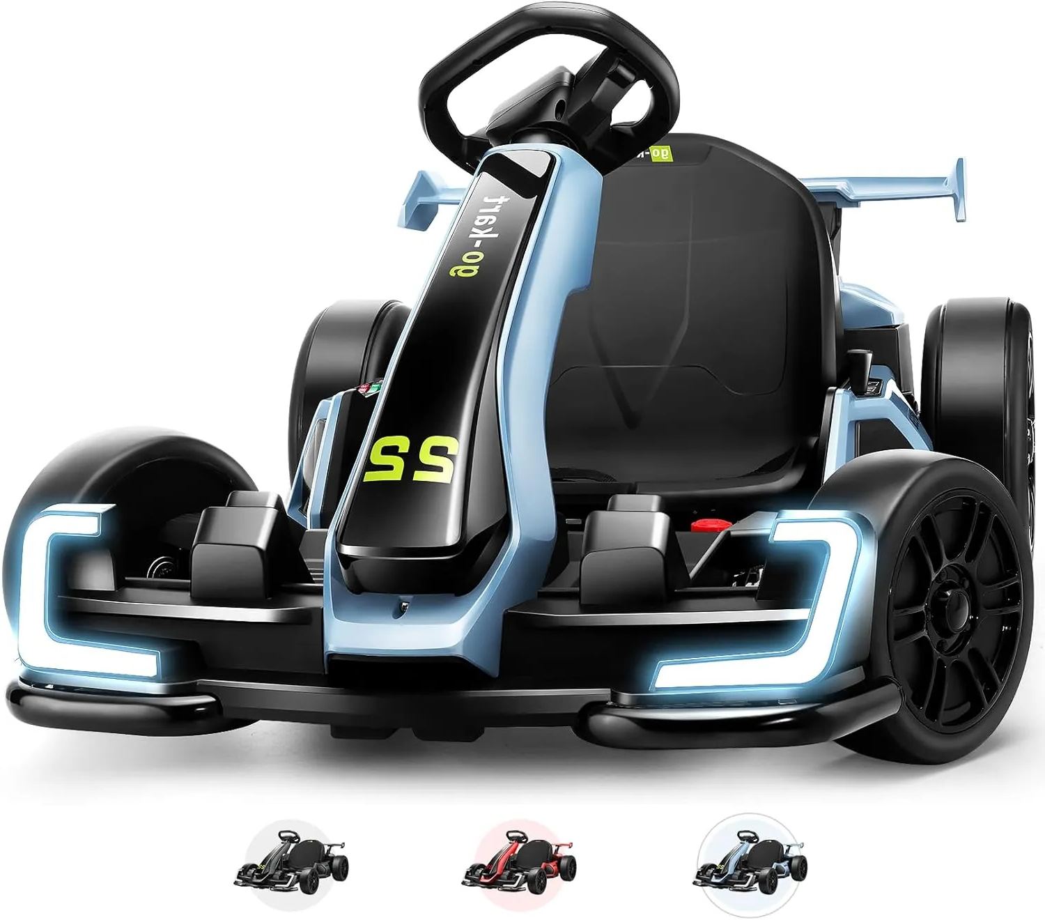 Hikole Go Kart Electric Drift Kart Car, 24V Crazy Go Cart for Kids with Adjustable Seat