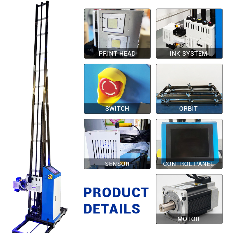 TH-UP200 Plus【FOB】Mural Wall Printing Machine with CMYKW Ink for Wall Decoration