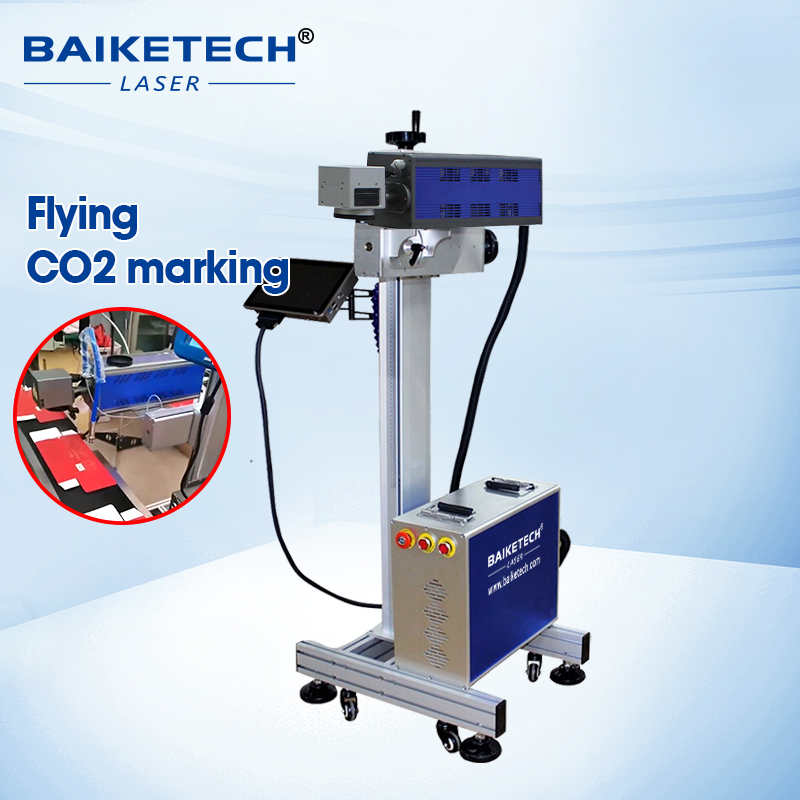 TH-700CM【FOB】Flying-type CO2 Laser Marking Machine Nonmetal Laser Engraver for Wood Leather Plastic Assembly Line Online Marking