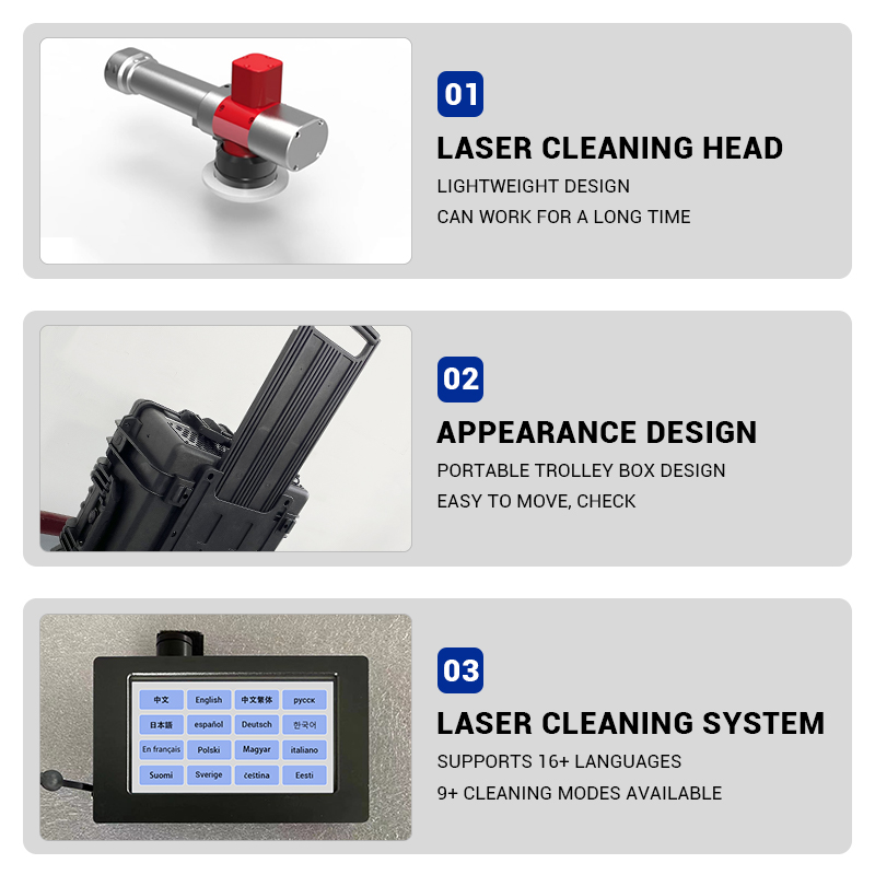 TH-FLC300ML 5mj JPT【FOB】Portable Trolley Case 300W Fiber Laser Cleaner