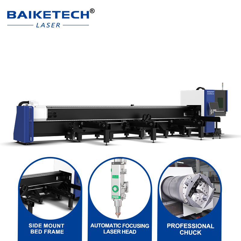 TH-K6012-1500W【FOB】1500W Fiber Laser Pipe Cutter Side Hung Three Chuck Zero Tail Tube Cutting Machine for Round Square Special Shaped Metal Pipe