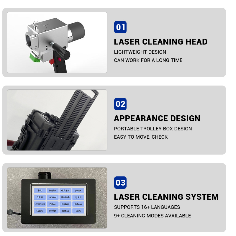 TH-FLC500SL JPT【FOB】Pluse Portable Trolley Case 500W Laser Cleaner for Stainless Steel Paint Removal