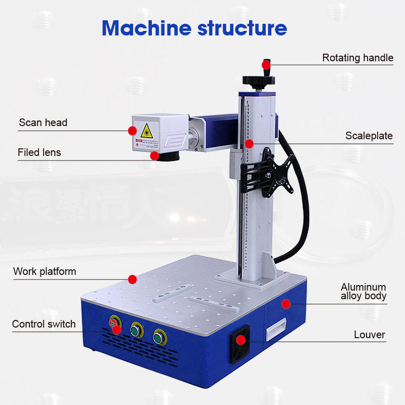 TH-450【FOB】Desktop Air Cooled Fiber Laser Marking Machine 20W 30W 50W Mini Metal Laser Engraver For Small Workshop Logo Marking