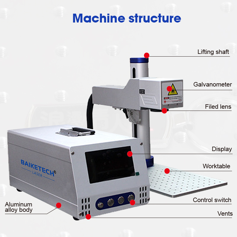 TH-450Pro【FOB】Split Type Fiber Laser Marking Machine Standalone Offline Operation Separate Main Unit Marking Head for Assembly Line Batch Metal Engraving
