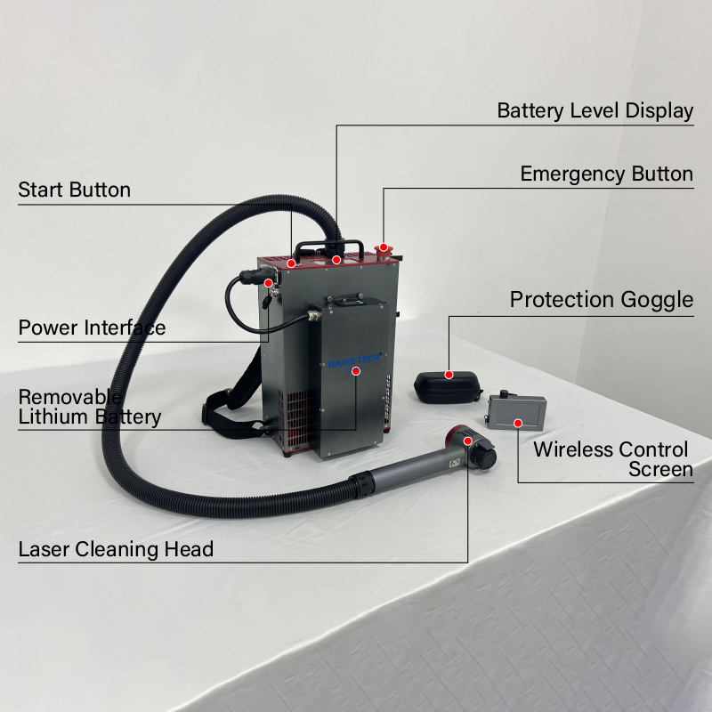 TH-FLC300S JPT【FOB】Portable Backpack Fiber Laser Cleaner MOPA