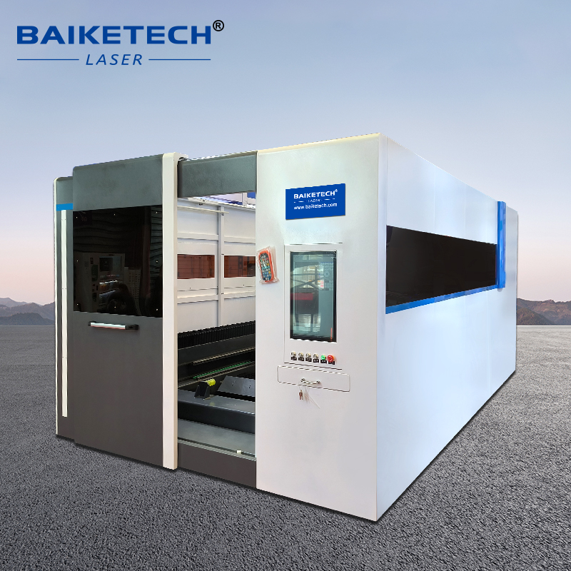 TH-P3015S 3000W【FOB】Enclosed Fiber Laser Cutting Machine with Exchange Workbench for Metal Fabrication