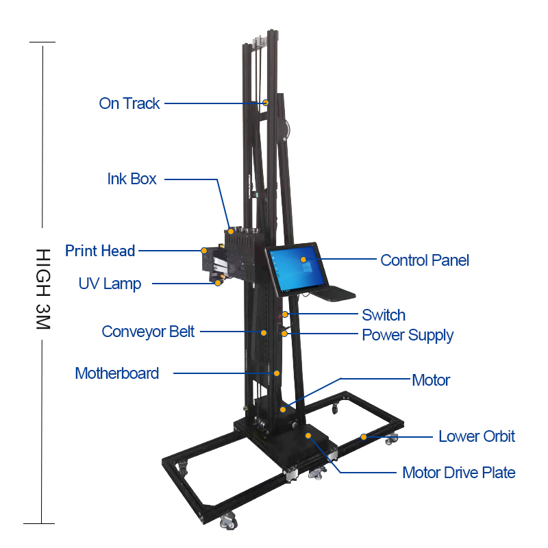 Baiketech TH-UV700A Precision Wall Printing Machine for Artwork Portable Wall Painting Machine Continuous 3D Inkjet Printer