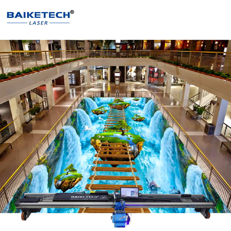 AI 3D Inkjet Ground Printing Machine Ground Mural Printer High Resolution High Speed CMYK 4 Color UV Ink Automatically Wide image Painting Device TH-UV32F