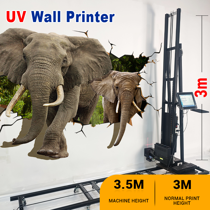 Baiketech TH-UV1400A Speedy Wall Painting Machine MYCKW UV ink DX7 Print Head Wall Printing Device Color Inkjet 3D Printer