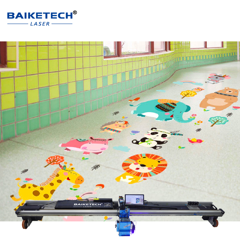 AI 3D Inkjet Floor Printing Machine Ground Image Printer Double High Resolution High Speed Print Head CMYK 5 Color UV Ink Automatically Wide image Painting Device TH-UV64F