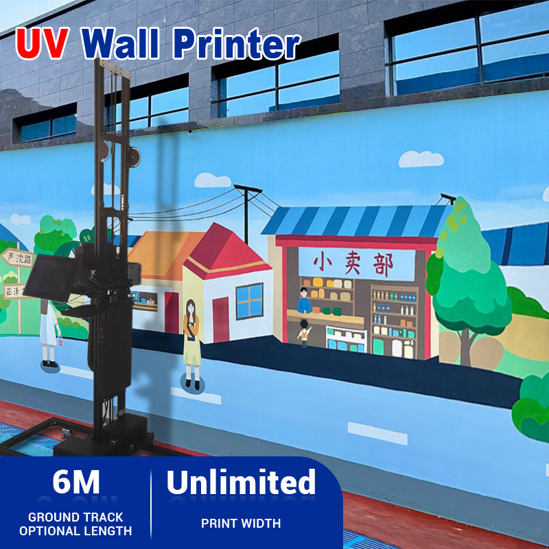TH-UP900S【FOB】Rail Wall Printer with CMYKW UV Ink for wall printing