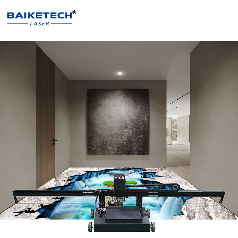Baiketech TH-UV200M Horizontal Ground Painting Machine CMYKW UV Ink Industrial 3D Inkjet Floor Printer Machine
