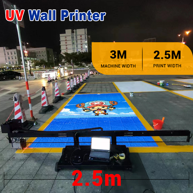 Baiketech TH-UV600M Horizontal Ground Painting Machine CMYKW UV Ink Industrial 3D Inkjet Floor Printer Machine