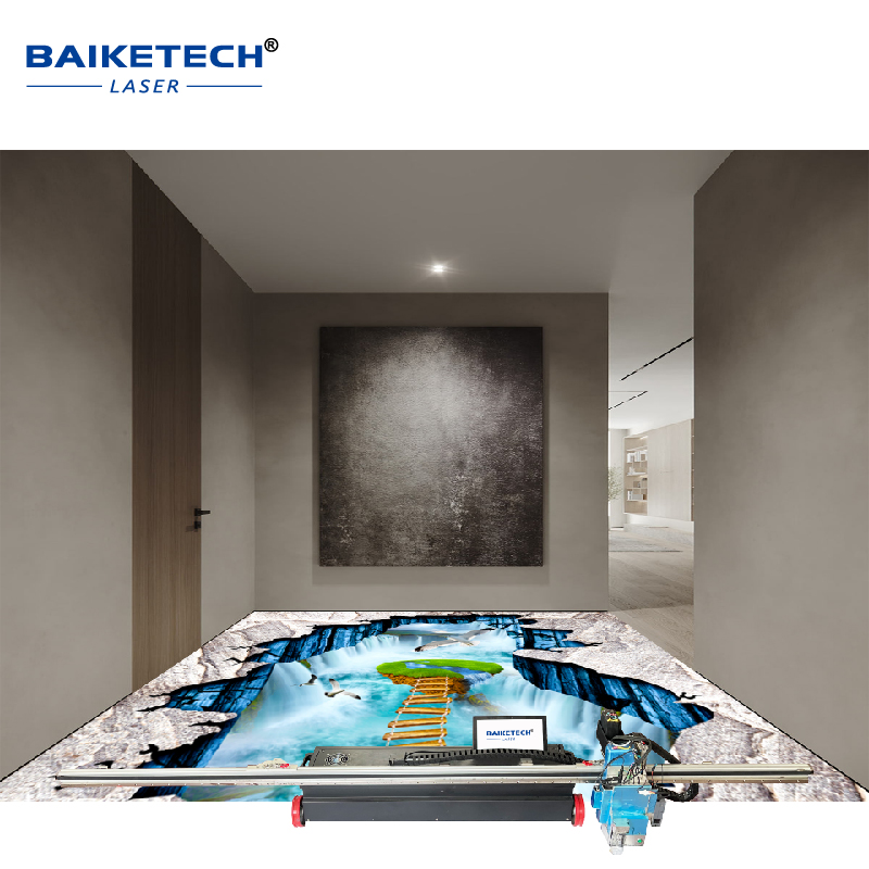 AI 3D Inkjet Ground Printing Machine Ground Mural Printer High Resolution High Speed CMYK 4 Color UV Ink Automatically Wide image Painting Device TH-UP32