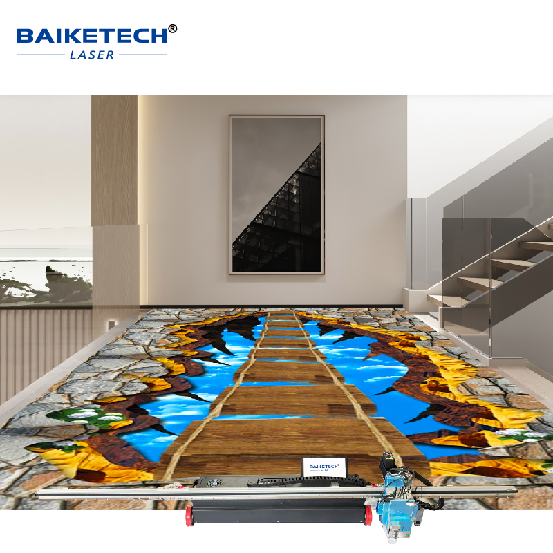 AI 3D Inkjet Ground Printing Machine Ground Mural Printer High Resolution High Speed CMYK 4 Color UV Ink Automatically Wide image Painting Device TH-UP32