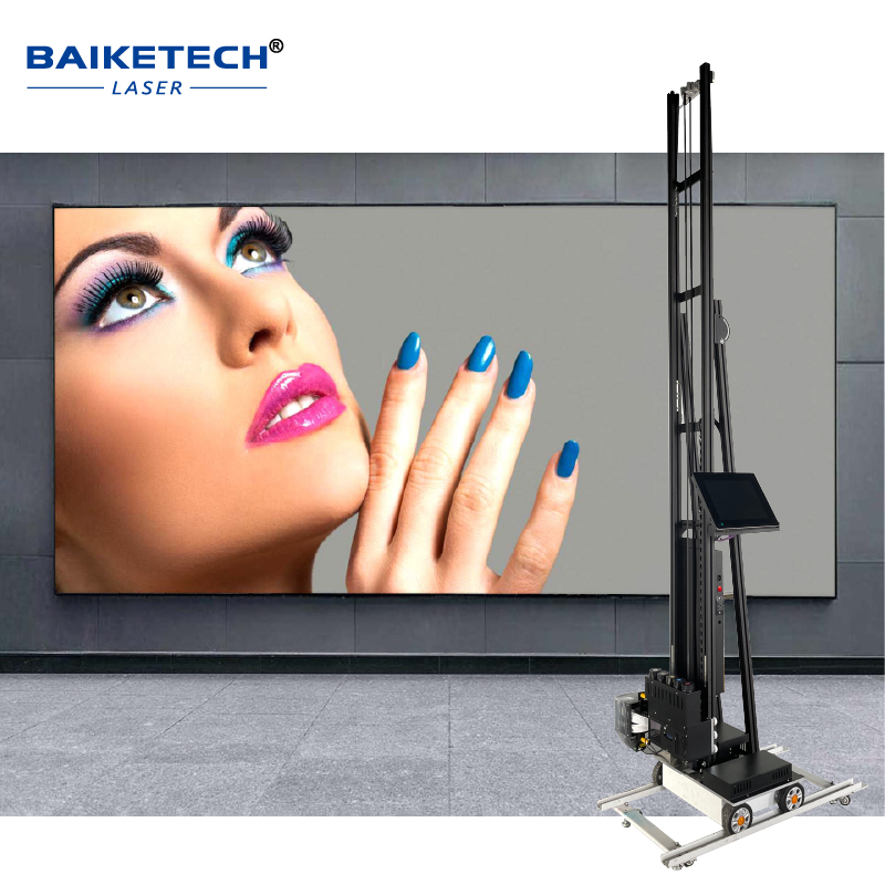Baiketech TH-GW500P Vertical Wall Mural Painter MYKC Ink Affordable Wall Printing Solutions with Wheels 3D Wall Mural Printer
