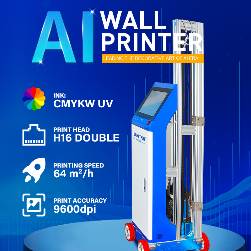 AI 3D CMYKW 5 Color UV Ink Wall Mural Printer High Resolution High Speed Inkjet Wall Printing Machine Automatically Wide image Painting Device TH-UV64