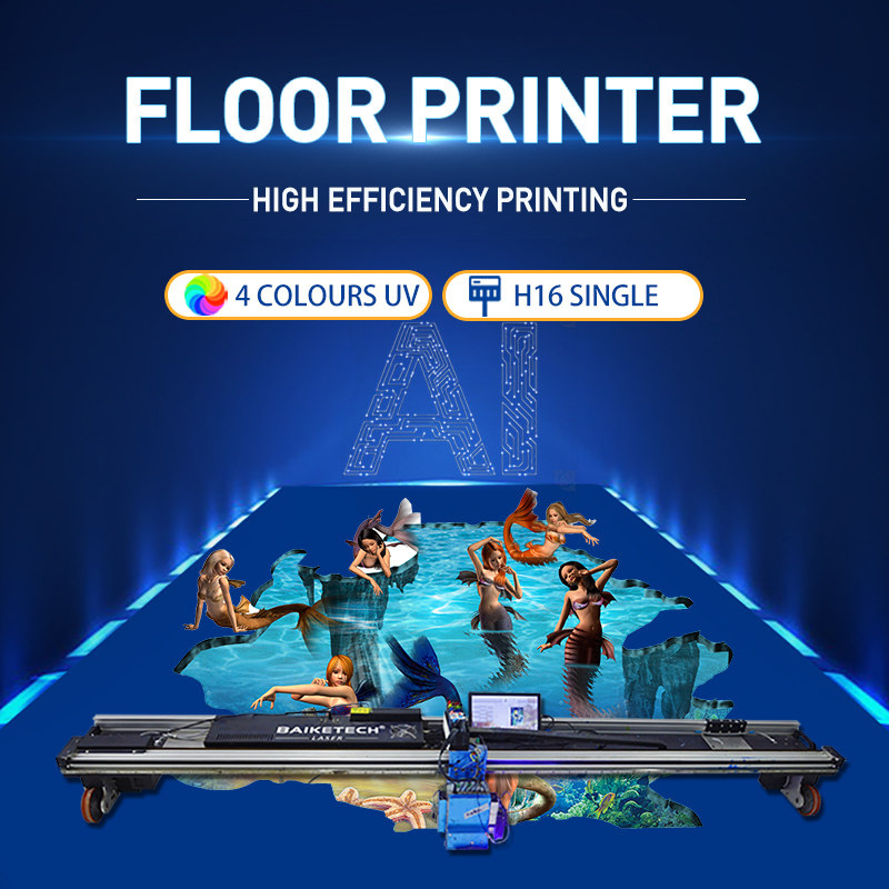 AI 3D Inkjet Ground Printing Machine Ground Mural Printer High Resolution High Speed CMYK 4 Color UV Ink Automatically Wide image Painting Device TH-UV32F