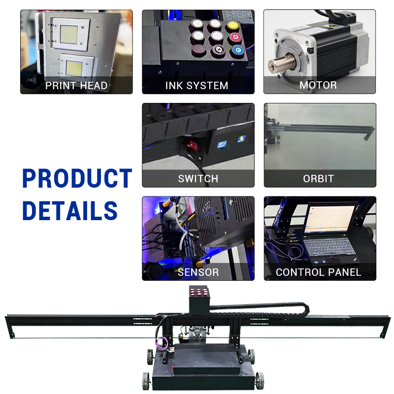 TH-UP900M Horizontal Ground Painting Machine CMYKW UV Ink Industrial 3D Inkjet Floor Printer Machine