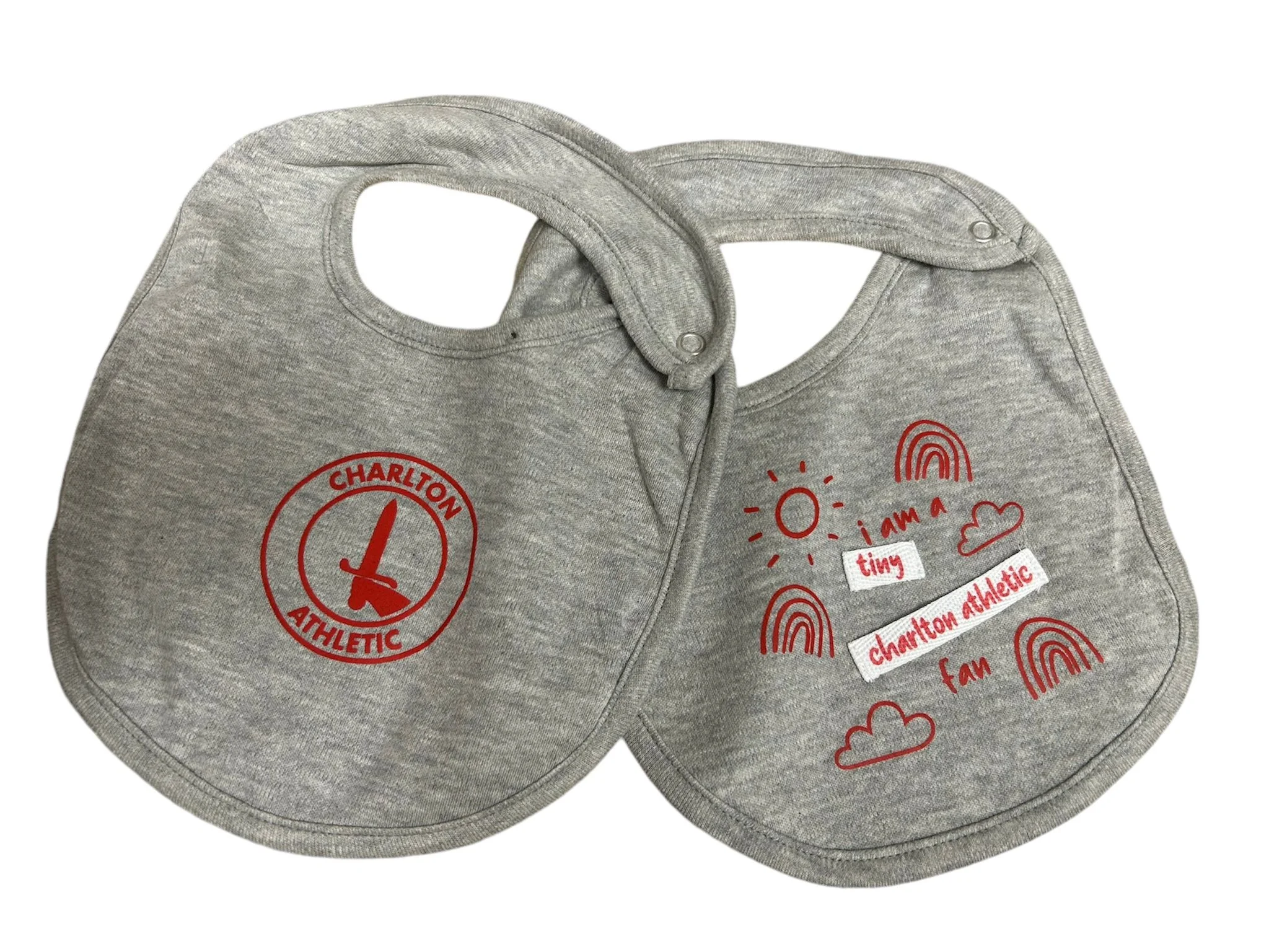 Tiny Fan Grey Bibs 2pack