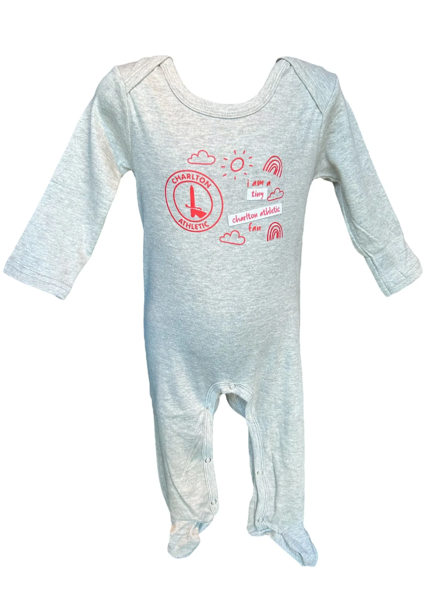 Tiny Fan Grey Sleepsuit
