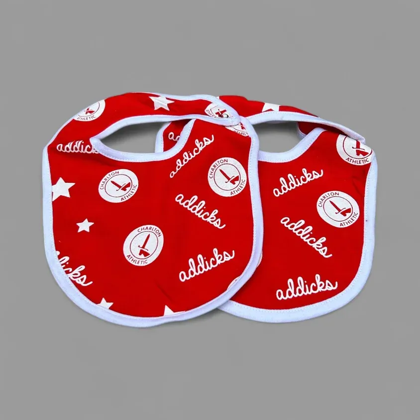 Addicks Red and White Bibs