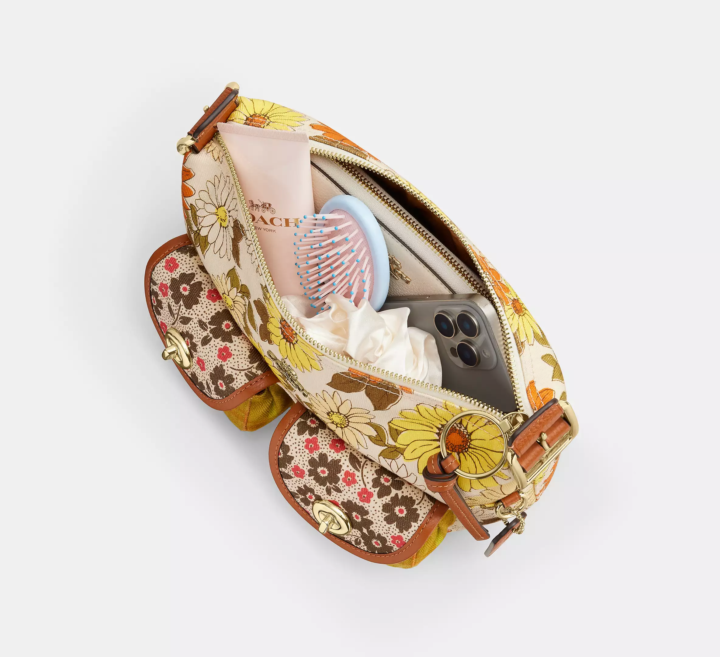Cargo Shoulder Bag With Floral Print