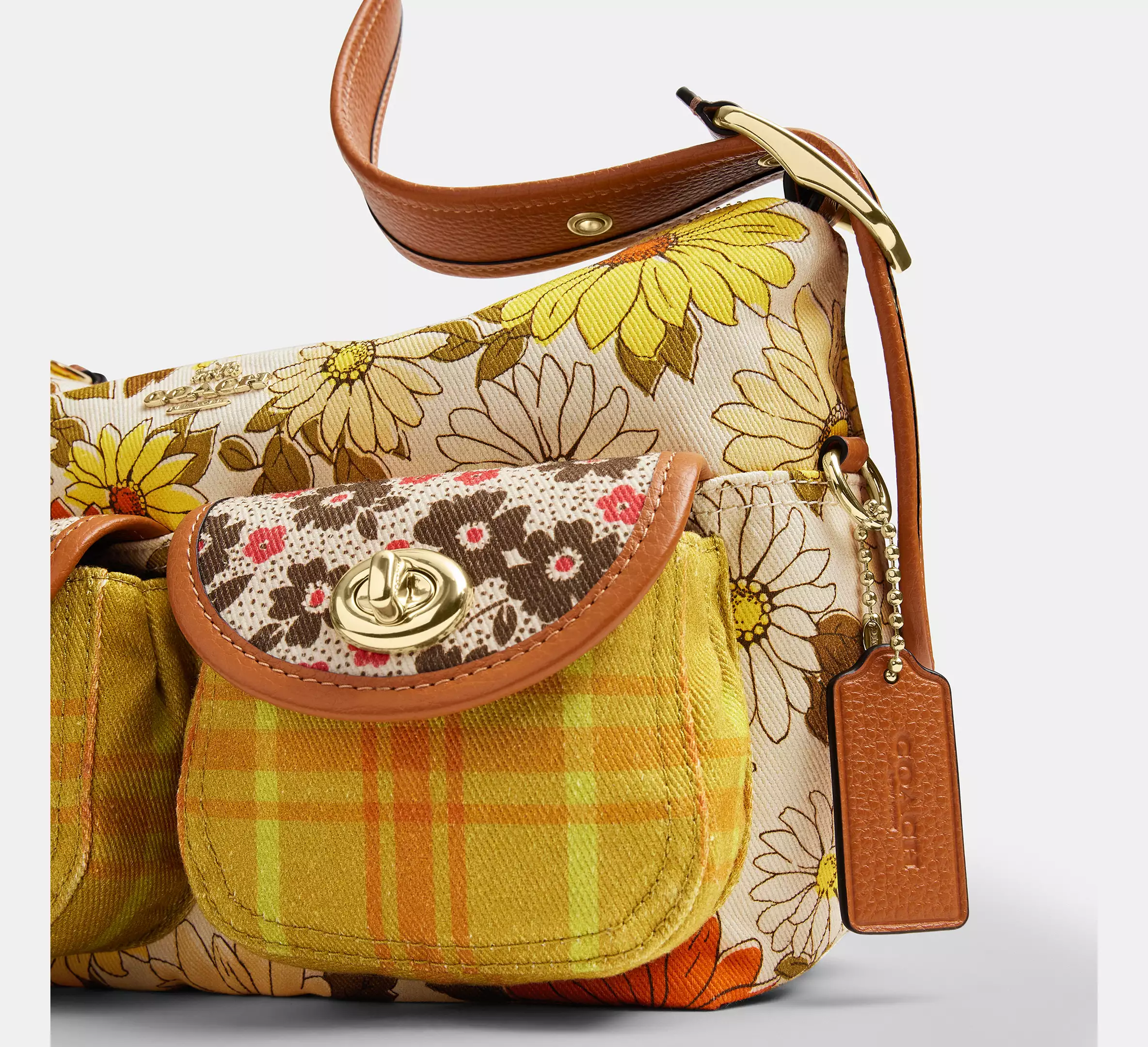 Cargo Shoulder Bag With Floral Print