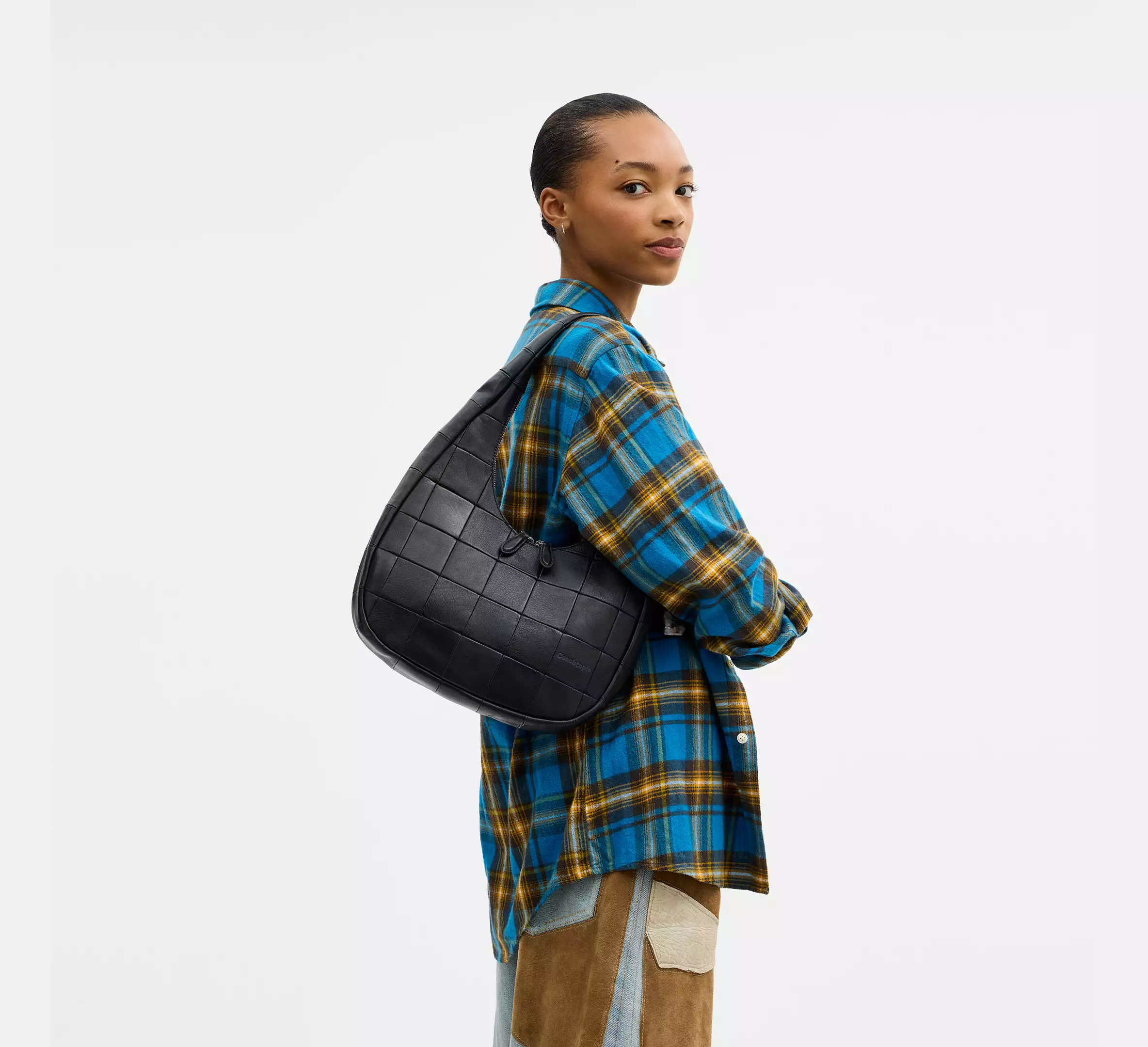 Alter/Ego Crescent Shoulder Bag In Upcrafted Leather