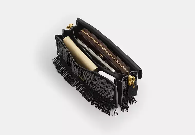 Tabby Shoulder Bag 26 With Crystal Beaded Fringe