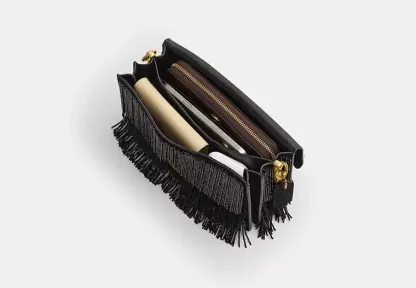 Tabby Shoulder Bag 26 With Crystal Beaded Fringe