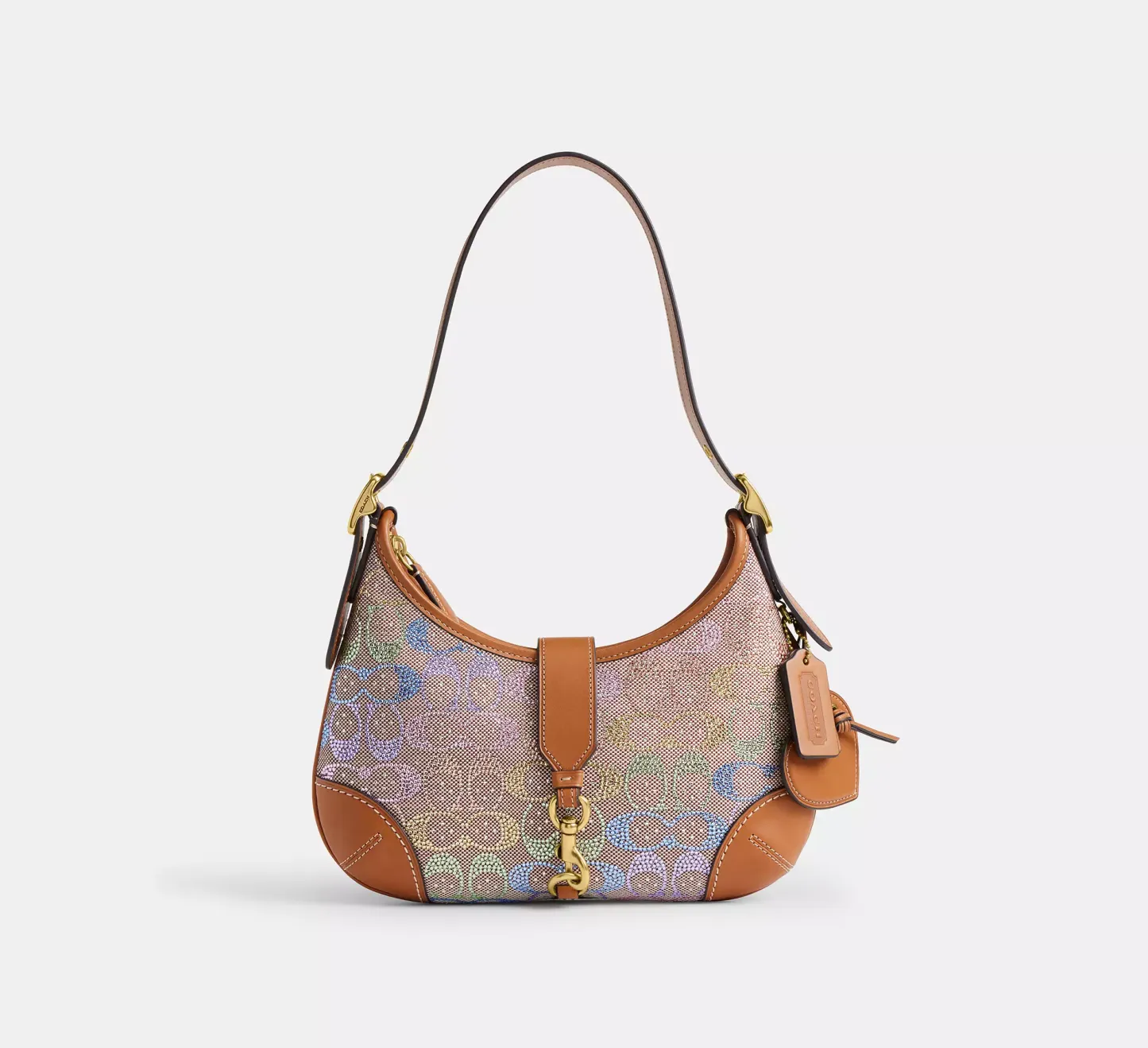 Hamptons Hobo Bag In Crystal Signature Jacquard