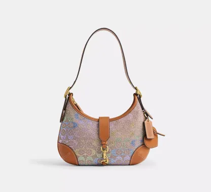 Hamptons Hobo Bag In Crystal Signature Jacquard