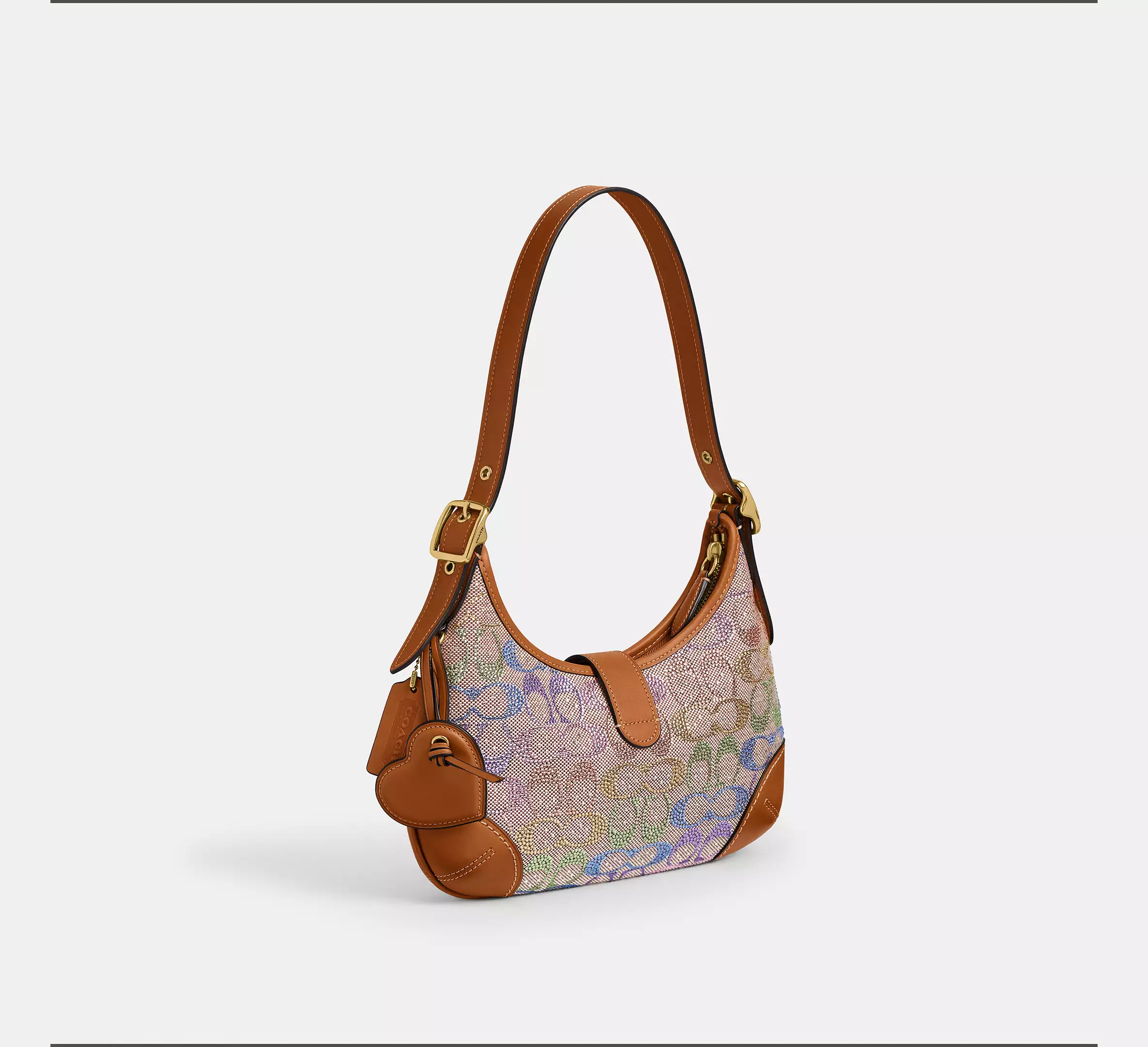 Hamptons Hobo Bag In Crystal Signature Jacquard