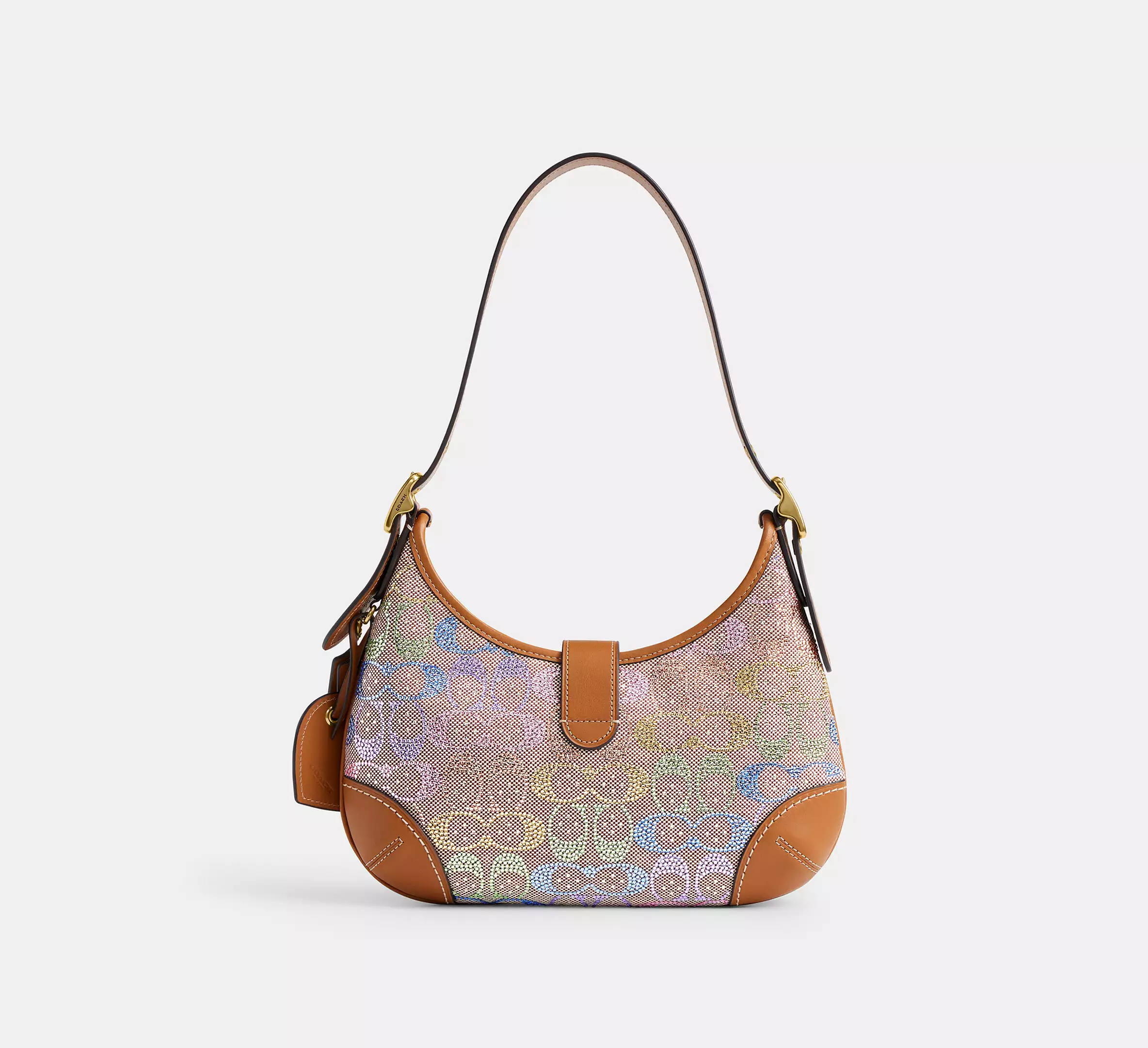 Hamptons Hobo Bag In Crystal Signature Jacquard