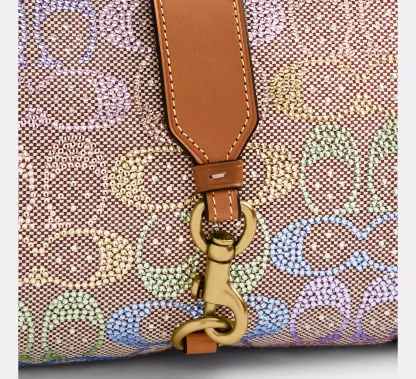 Hamptons Hobo Bag In Crystal Signature Jacquard