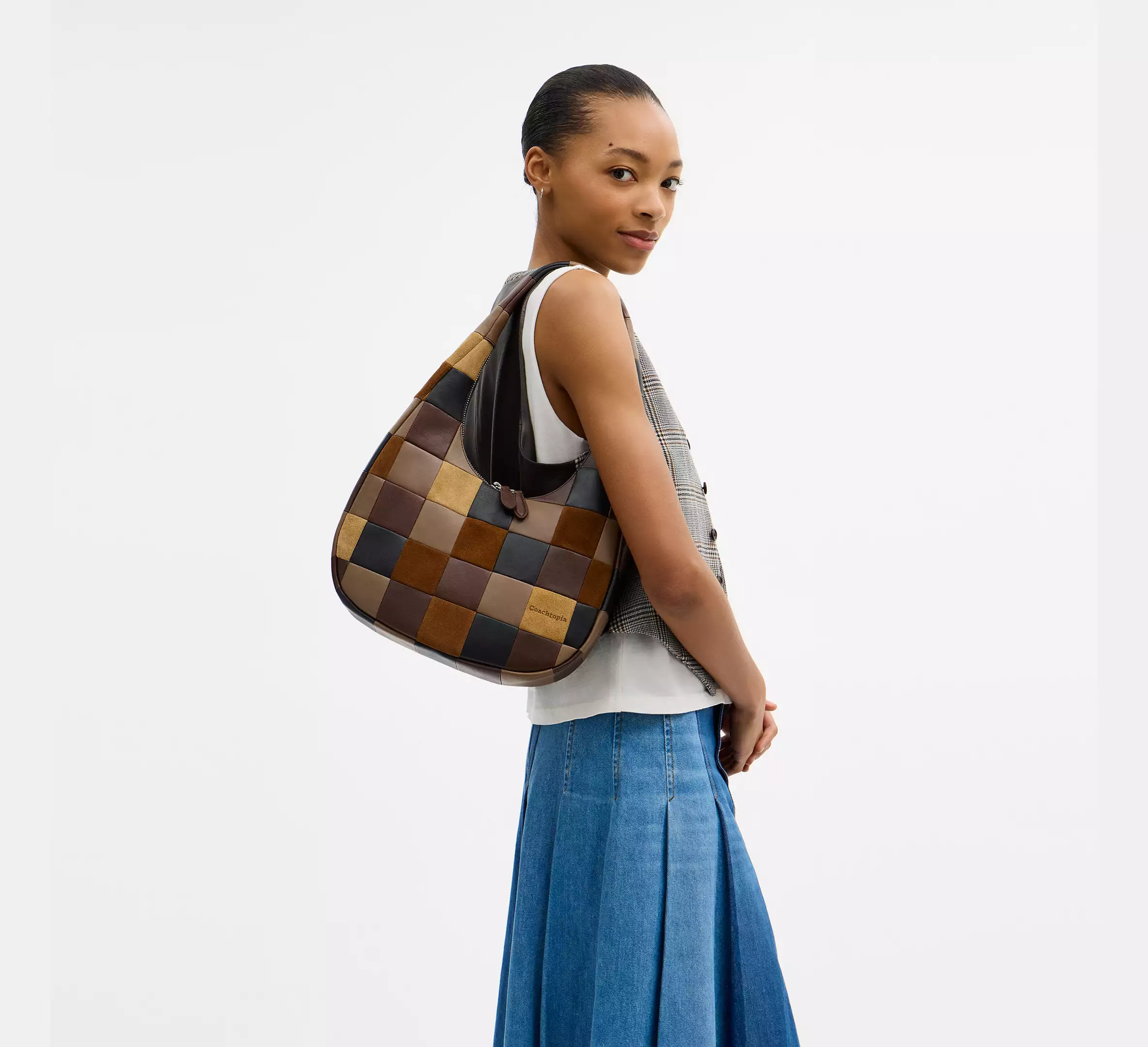 Alter/Ego Crescent Shoulder Bag In Upcrafted Leather And Upcrafted Suede