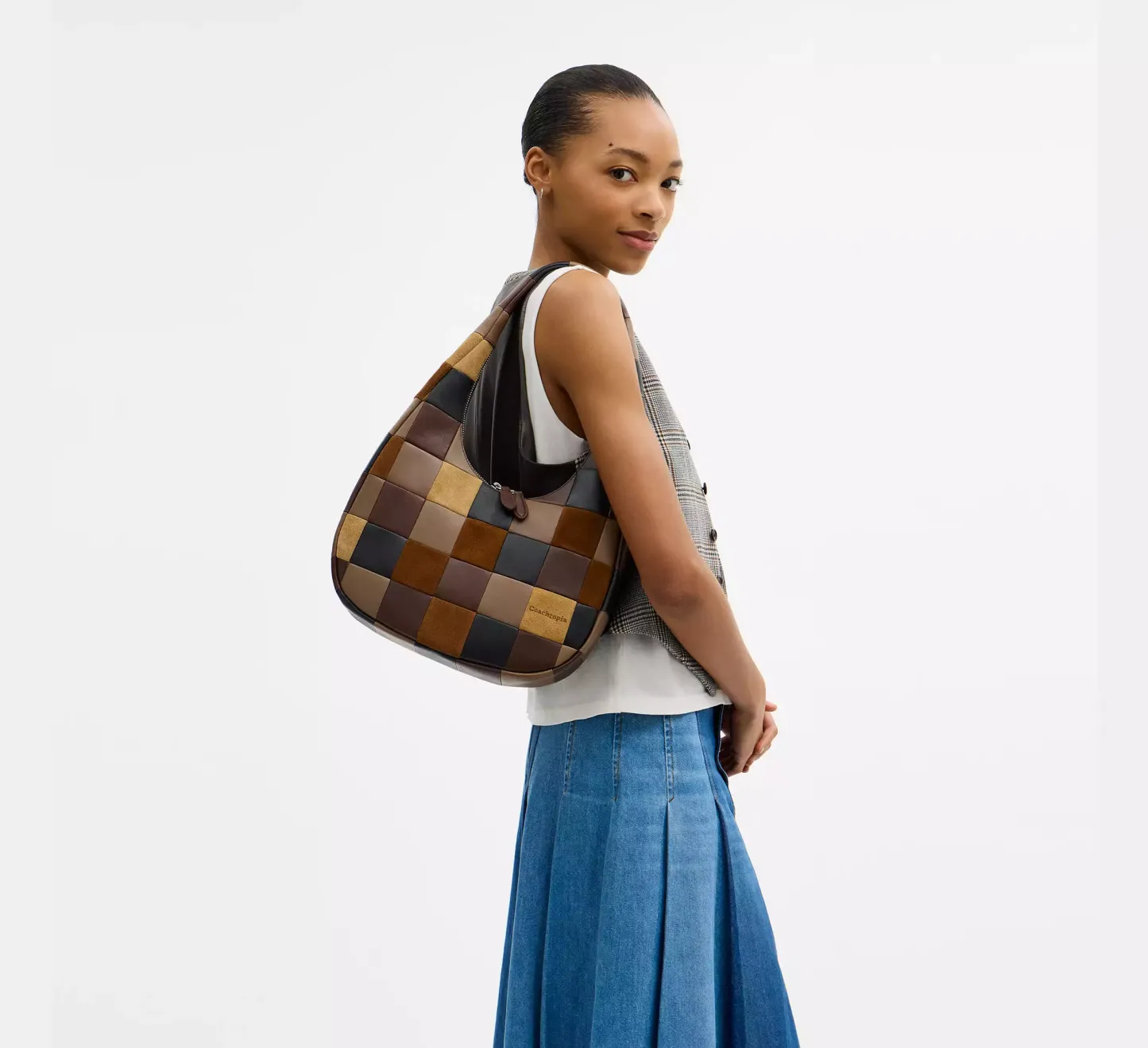 Alter/Ego Crescent Shoulder Bag In Upcrafted Leather And Upcrafted Suede