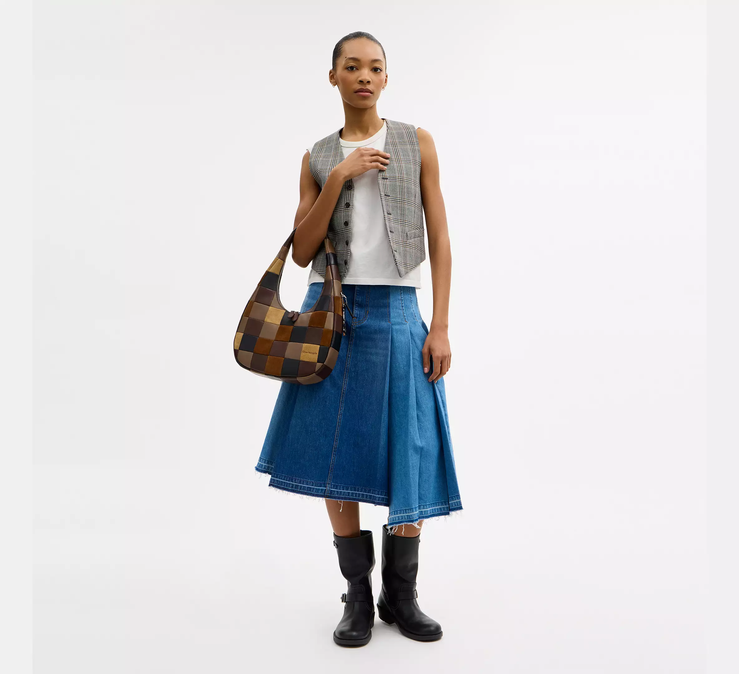 Alter/Ego Crescent Shoulder Bag In Upcrafted Leather And Upcrafted Suede