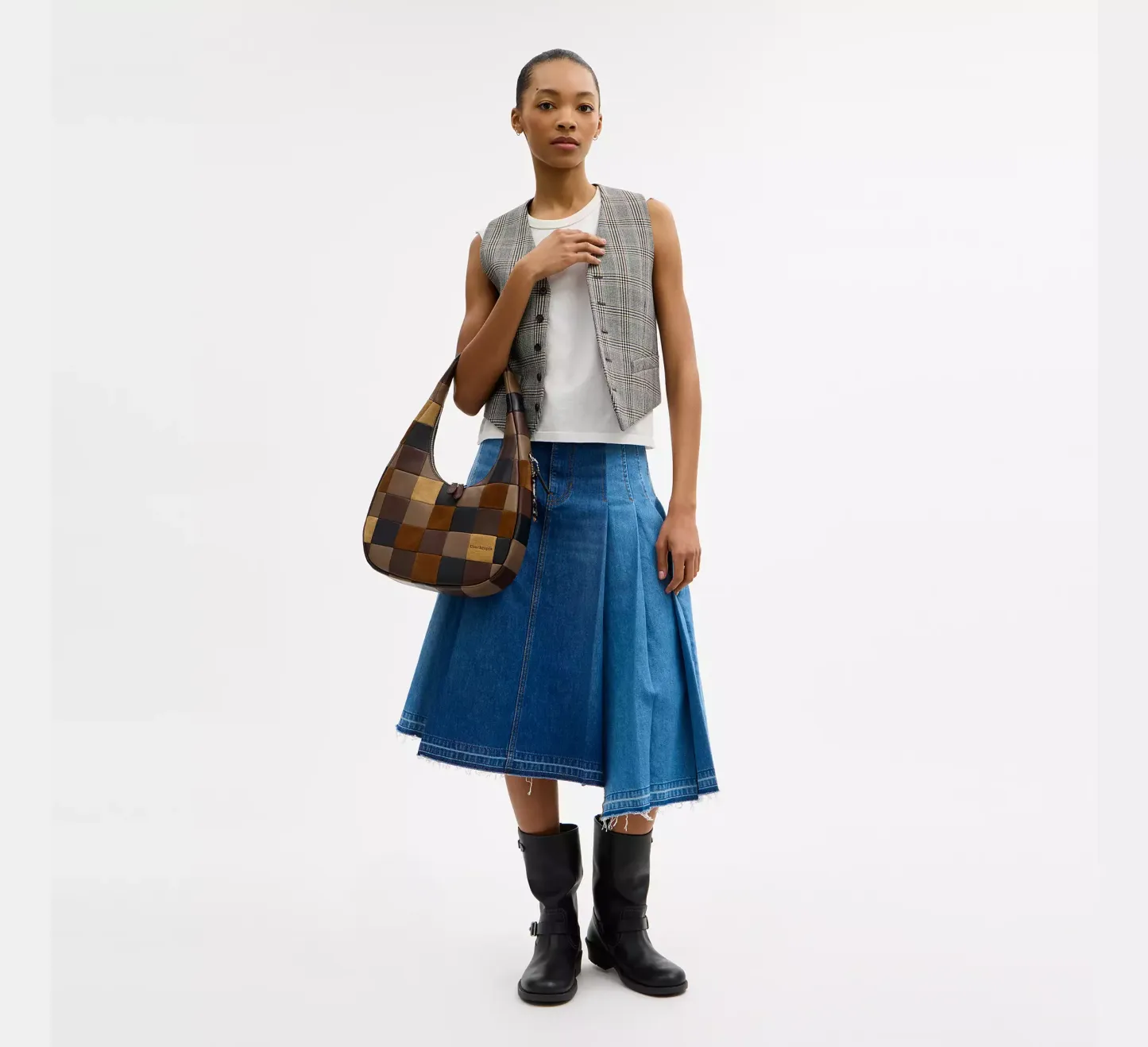 Alter/Ego Crescent Shoulder Bag In Upcrafted Leather And Upcrafted Suede