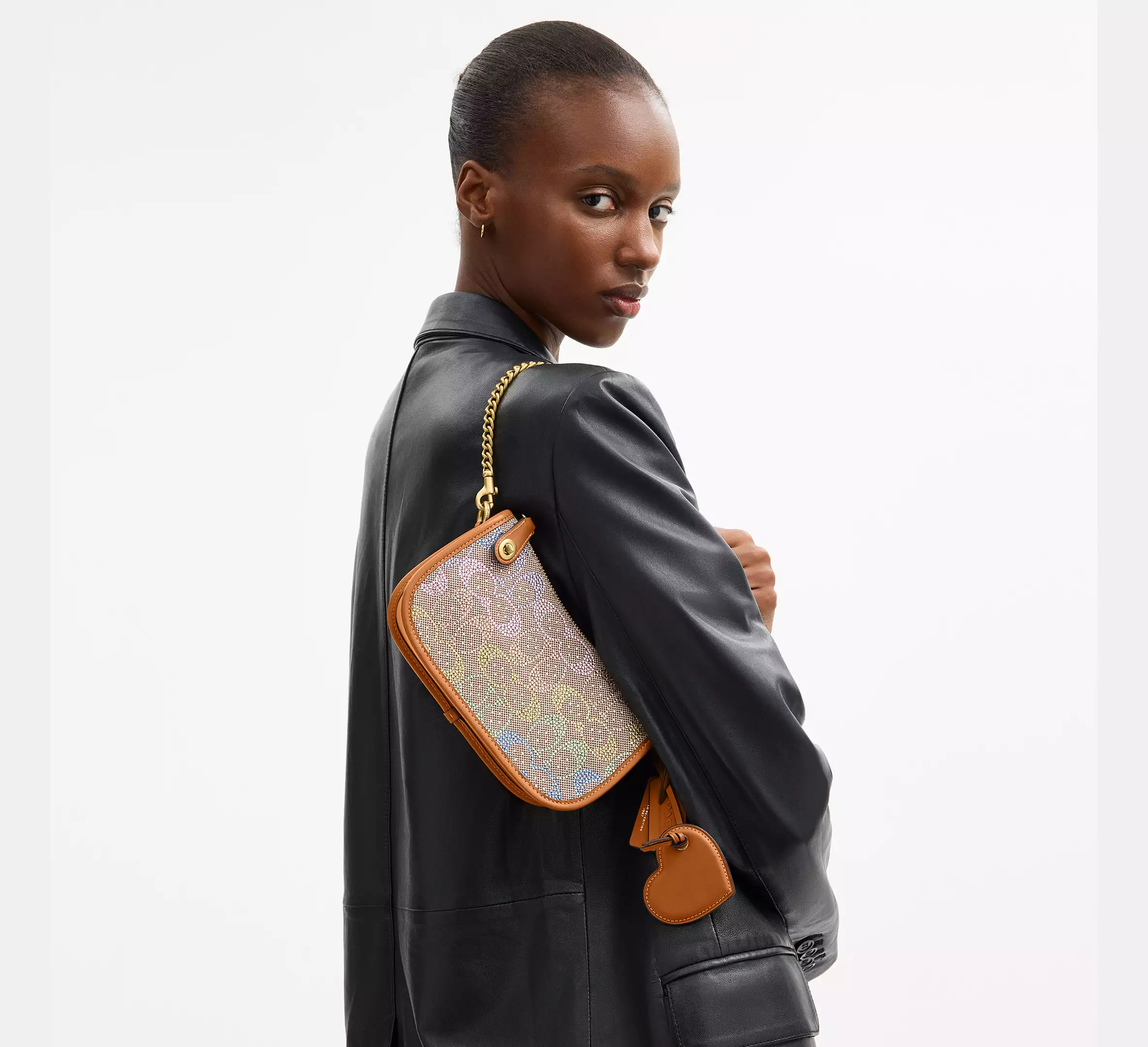 Swinger Bag 20 With Chain In Crystal Signature Jacquard