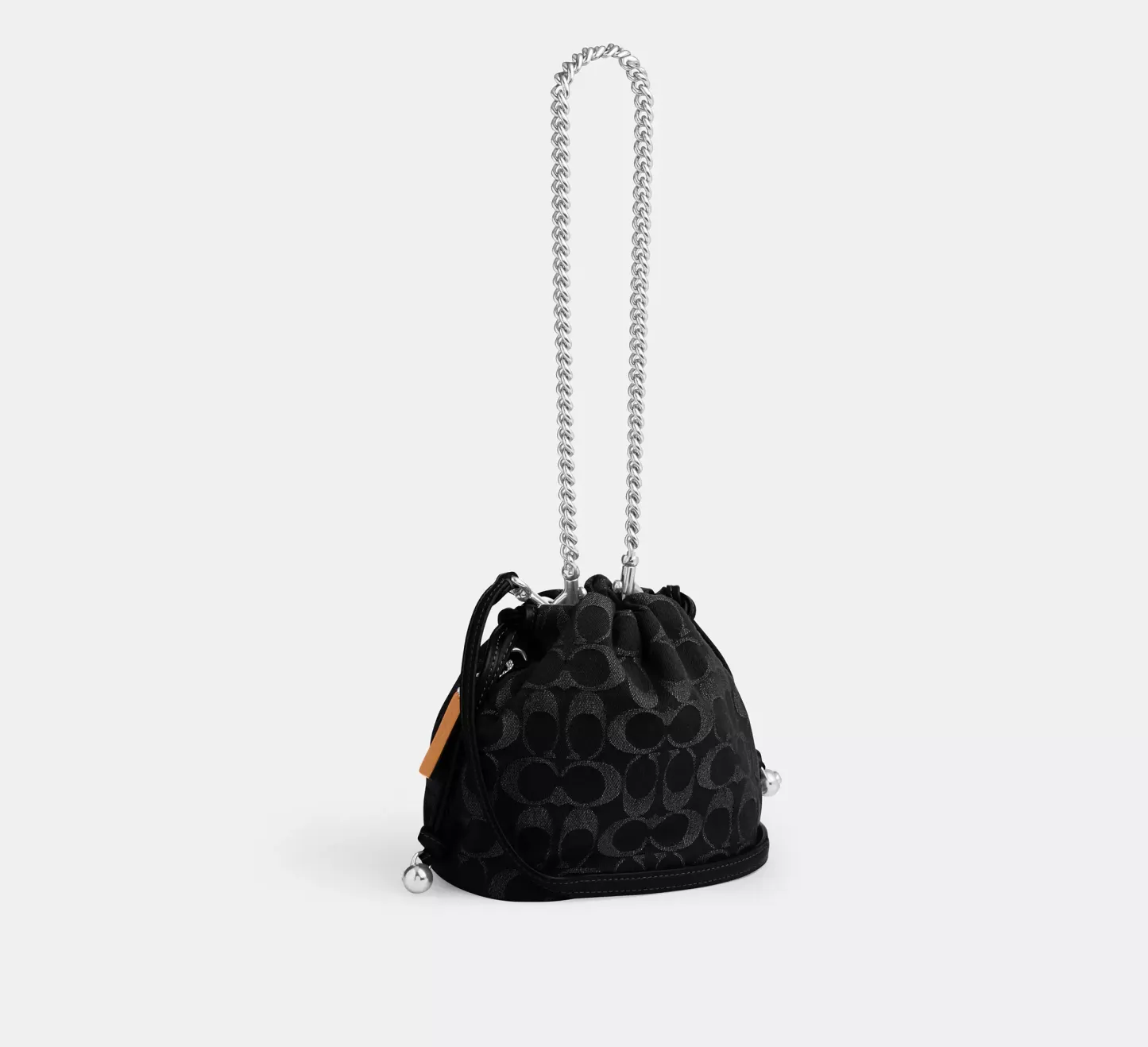 Faye Mini Drawstring Bag In Signature Denim