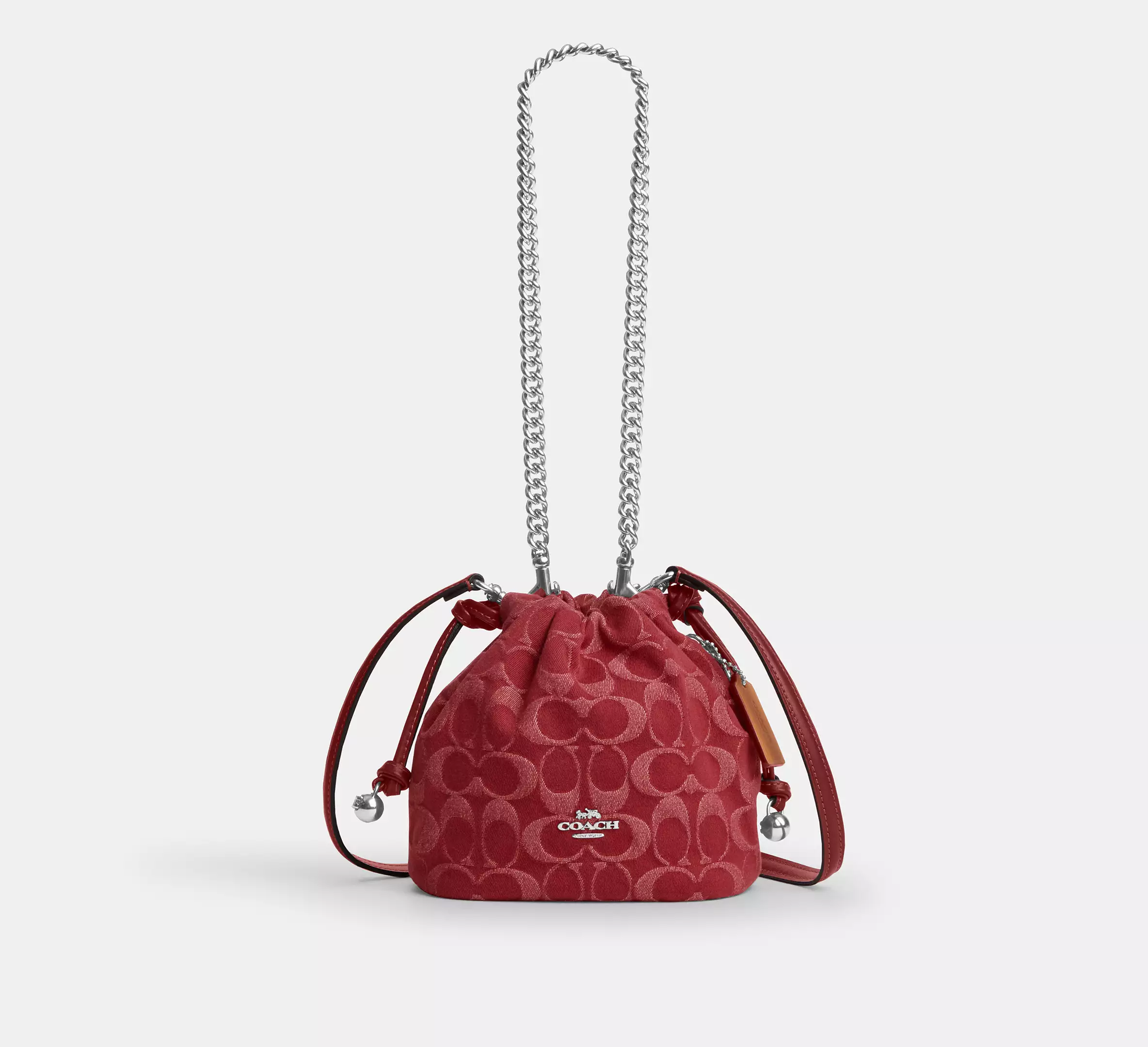 Faye Mini Drawstring Bag In Signature Denim