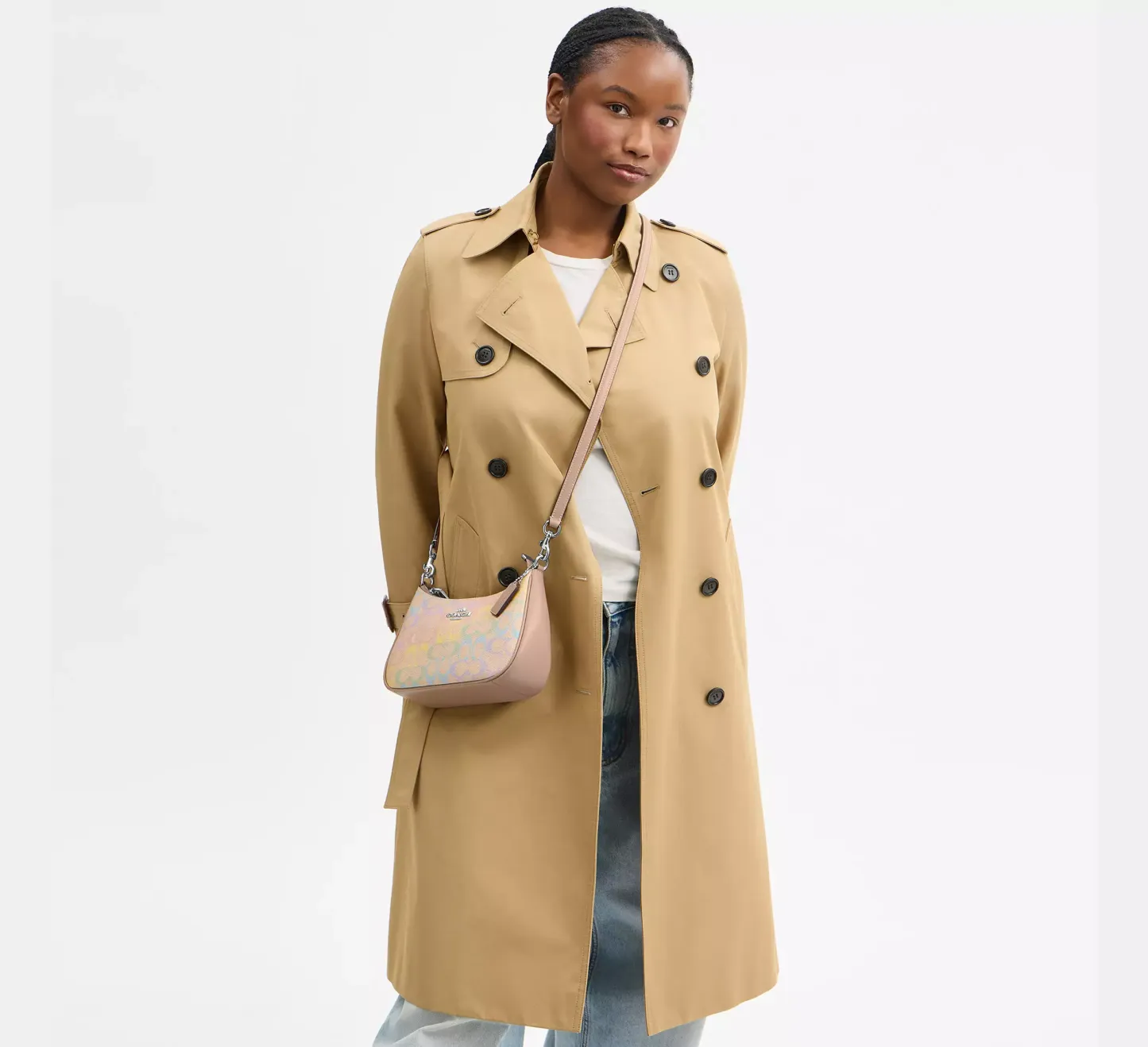 Teri Shoulder Bag In Rainbow Signature Canvas