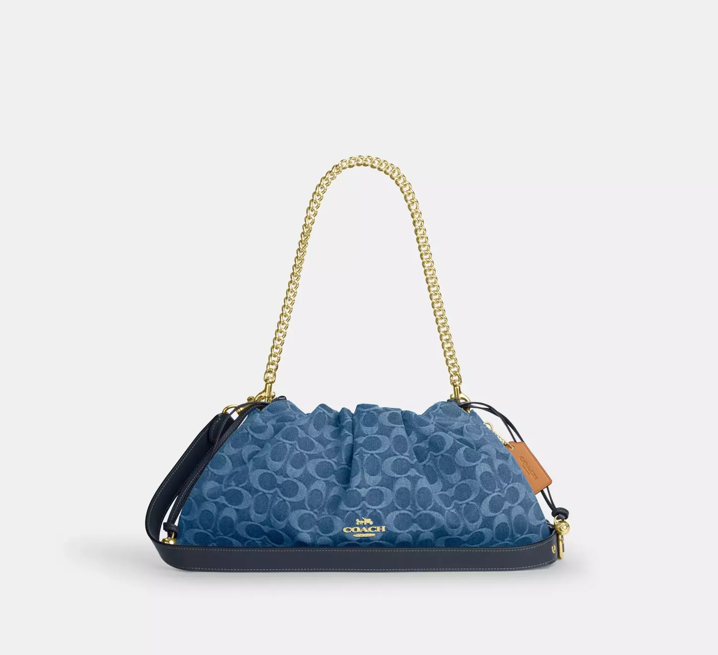 Faye Large Shoulder Bag In Signature Denim